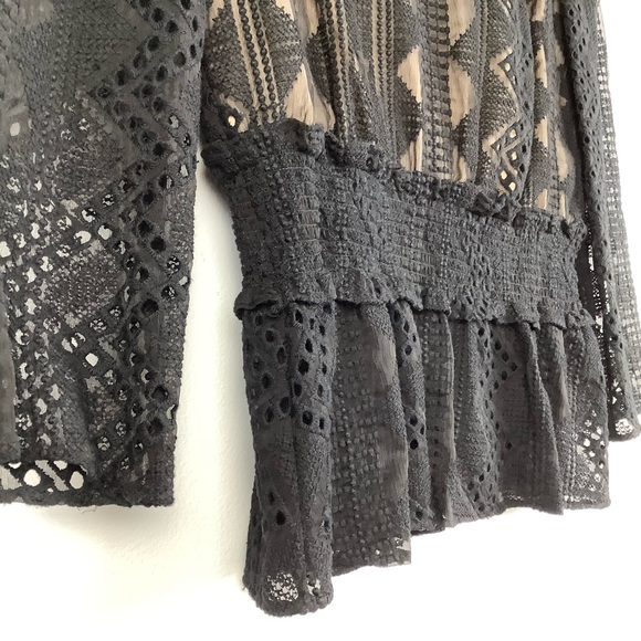 Rachel Zoe Peri Boat Neck Blouse Top in Black - Picture 5 of 7